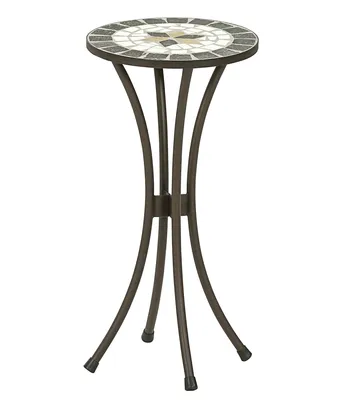 Produktbild von Dehner Mosaik-Blumenhocker Diana, Ø 30 cm, Höhe 60 cn, Stahl/Stein, braun/grau/weiß