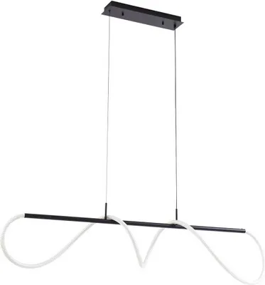 Produktbild von Lucande LED-Hängeleuchte Kisune, schwarz/weiß, Metall