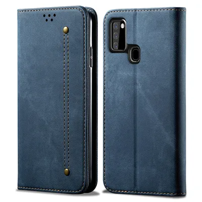 Obrázek produktu pro Galaxy A21S Pouzdro, Kožené Peněženkové Pouzdro s Magnetickým Uzavíráním a Pouzdro s Funkcí Stojánku pro Samsung Galaxy A21S Samsung Galaxy A21S modré