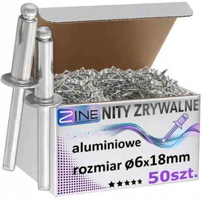 Obrázek produktu pro ZINE Hliníkové nýty 6x18mm odolné proti korozi sada 50ks
