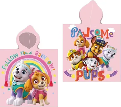 Produktbild von Paw Patrol Kinder Poncho Badetuch mit Kapuze Strandtuch 55x110cm