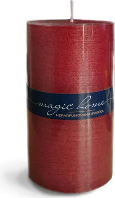 Obrázek produktu pro MagicHome Vánoční svíčka, 6,9x13 cm, válcová, červená, metalický efekt