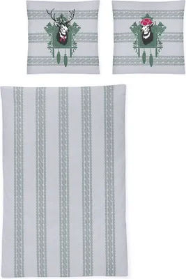 Produktbild von Irisette Feinbiber Bettwäsche Set Panda 8490 grün 135 x 200 cm + 1 Kissenbezug 80x80 cm