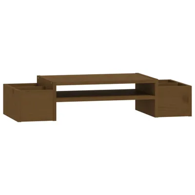 Produktbild von vidaXL Monitorständer Honigbraun 70x27,5x15 cm Massivholz Kiefer