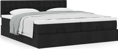Produktbild von Maison Exclusive - Ottoman-Bett mit Matratzen Schwarz 180x200 cm Stoff