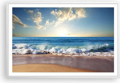 Produktbild von Gerahmtes Poster - Weißer Rahmen - Meer Ufer Wasser - 91,5x61 cm - Wand Bild - Wanddeko - Wandbilder - Kunstposter - Wandposter - Bilderrahmen - Bilder - Kunstdruck - Wandbild - P2WAA91x61-3551