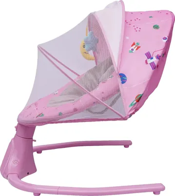Immagine prodotto di Sdraietta per neonati, inclinazione regolabile, 4 velocità di oscillazione, rosa