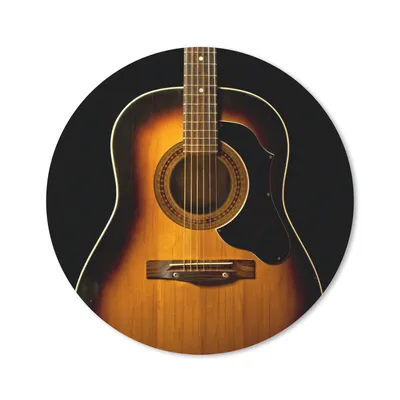 Produktbild von MuchoWow® Mauspad Mousepad Akustische Gitarre auf schwarzem Hintergrund 30x30 cm - Mousepads - Maus Mat - Pad - Mausunterlage - Tischunterlage - Schreibtischmatten