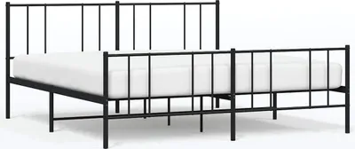 Produktbild von vidaXL Bettgestell mit Kopf- und Fußteil Metall Schwarz 183x213 cm