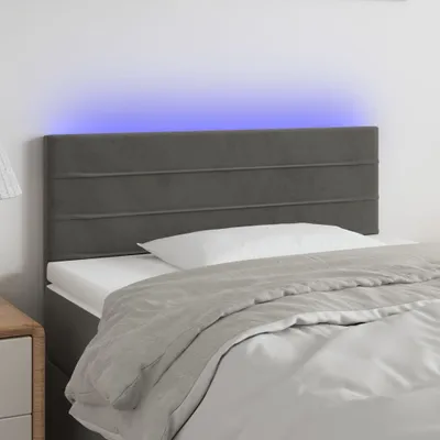 Produktbild von vidaXL LED Kopfteil Dunkelgrau 90x5x78/88 cm Samt - LED Kopfteil - LED Kopfteile - Kopfteil - Bett-Kopfteil