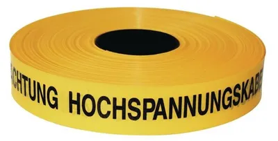 Immagine prodotto di Nastro segnaletico Kelmaplast da 250 m, Attenzione - Cavi ad alta tensione (nastro segnaletico per tracciati)