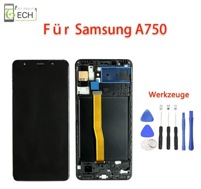Produktbild von Für Samsung Galaxy A7 A750F 2018 LCD Display Rahmen Touchscreen Schwarz