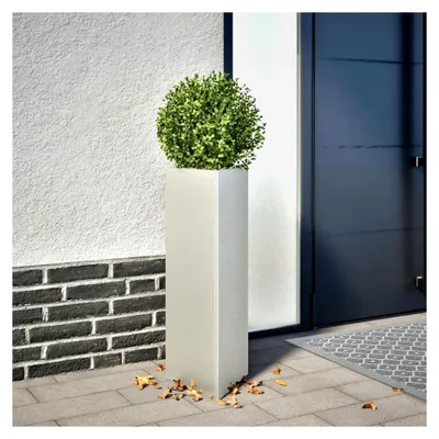 Produktbild von Dreieckiger Pflanzkübel 30x26x75 cm Edelstahl, Hochbeet Pflanzbeet Blumenkasten