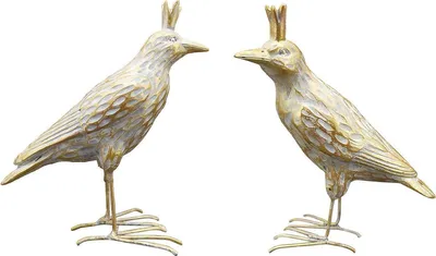 Produktbild von Exner | Dekofigur - Vogel Set - 11,5 cm - Gold-Weiß - Stilvolle Innendekoration - Elegantes Design