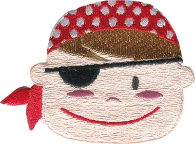 Produktbild von Pirat mit Augenklappe - Aufnäher, Bügelbild, Aufbügler, Applikationen, Patches, Flicken, Zum Aufbügeln, Größe: 5,5 x 4,2 cm
