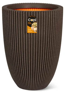 Produktbild von Capi Europe - Gefäß elegant niedrig Groove NL - Dunkelbraun - 46x58 - KGVDB783