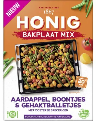 Produktbild von Honig Mix Kartoffel, Bohnen, Fleischbällchen 36g – Schnelle, leckere Mahlzeit