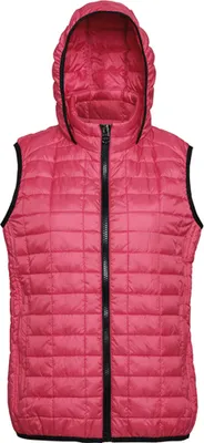 Immagine prodotto di 2786 Gilet trapuntato da donna con cappuccio e zip RW5262 (S) (Rosso)
