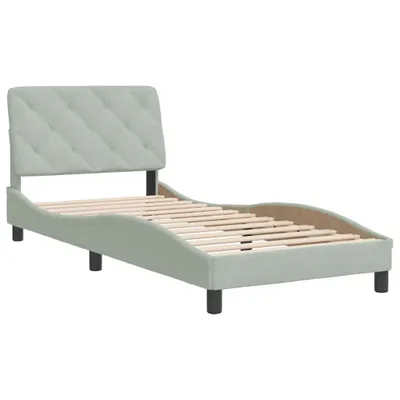 Obrázok produktu pre Rám postele bez matraca bledosivý 80x200 cm zamat