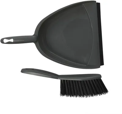 Productafbeelding van Schep en blik, 22 x 33 cm, grijs/zwart, 2-delig