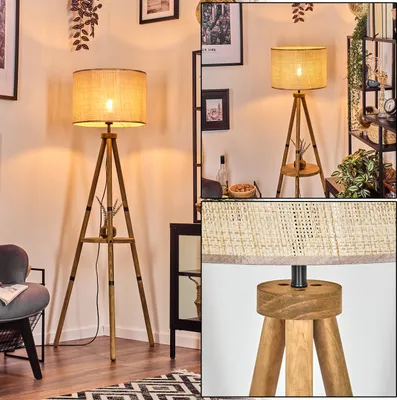 Produktbild von Reggio Stehlampe aus Holz/Papiergeflecht in Natur/Beige
