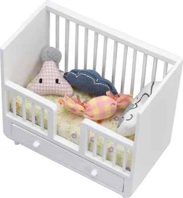 Obrázek produktu pro 1:12 domeček pro panenky postel DIY miniaturní dřevěná postel dětská kolébka pro panenky do pokoje