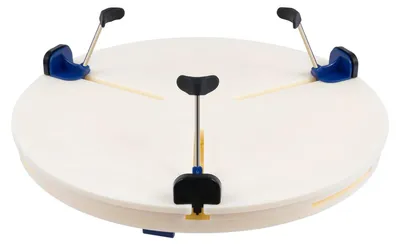 Zdjęcie produktu dla Uchwyt centrujący do koła garncarskiego – elektryczne narzędzie garncarskie – średnica 39 cm – wysokość 4 cm – 5 par nóżek podporowych – ABS – regulowany – biało-niebieski