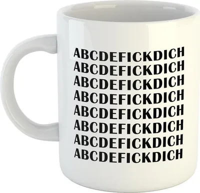 Produktbild von Huuraa Kaffeetasse ABCDEFICKDICH Geschenk Tasse Weiß 330ml ABCDEFICKDICH Präsent