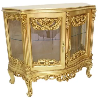 Image de Casa Padrino Baroque Sideboard Gold - Armoire en bois massif faite à la main avec 2 portes - Meubles de salon baroques