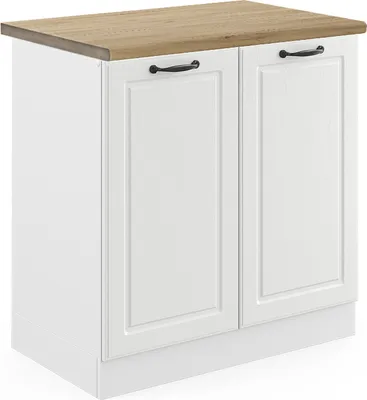 Produktbild von Spülenunterschrank Vicco R-Line Weiß Landhaus 80 cm , AP Eiche, Model 45817