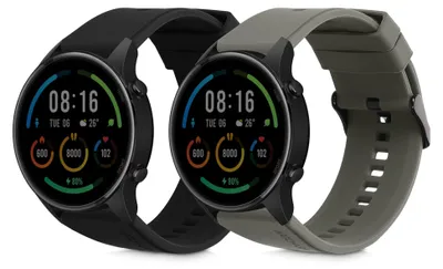 Produktbild von kwmobile 2x Sportarmband kompatibel mit Xiaomi Watch S4/S4 Sport/S3/S2/Watch S1 Active/Redmi Watch 5 Active Armband - Fitnesstracker Band Set aus TPU