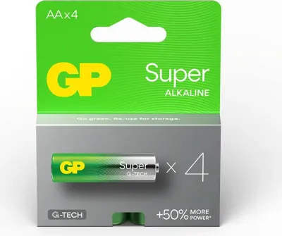 Produktbild von GP Batteries Super Alkaline AA, Einwegbatterie, AA, Alkali, 1,5 V, 4 Stück(e), Mehrfarbig