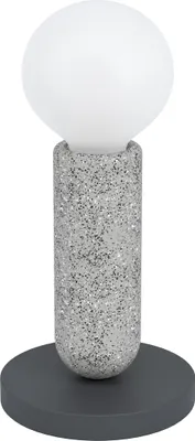 Produktbild von EGLO Tischlampe Giaconecchia, 1 flammige Tischleuchte Vintage,, Nachttischlampe aus Stahl und Terrazzo, Wohnzimmerlampe, Lampe mit Schalter, E27