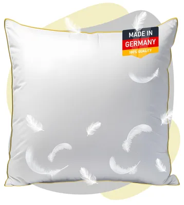Produktbild von Federkissen - Kissen mit 100% Feder Füllung - Kopfkissen mit Baumwollbezug - Schlafkissen für erholsamen Schlaf - Federkopfkissen - 80x80cm
