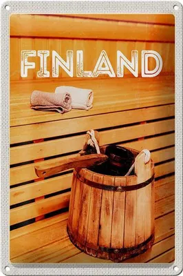 Produktbild von Blechschild Reise 20x30cm Finnland Sauna Erholung Saunazubehör