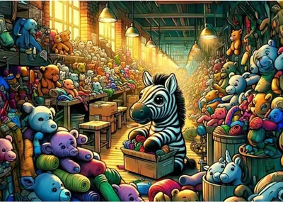 Produktbild von KUNSTPUZZLE Spielzeugfabrik 100 Puzzles
