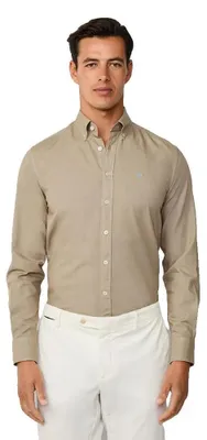 Immagine prodotto di Camicia Oxford a maniche lunghe Hackett Ess Gmt Dyed, beige, taglia S, uomo