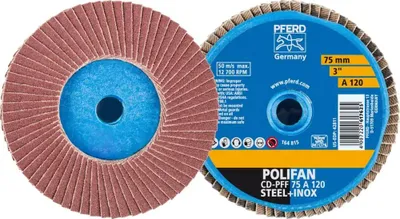 Produktbild von Pferd Fächerschleifscheibe 75MM DM, Körnung 120, flach, - 42719212