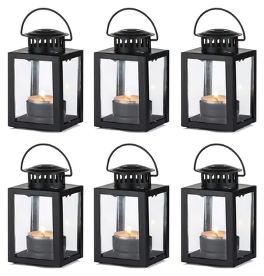Produktbild von Teelichthalter Laterne Windlicht Kerzenhalter - Glas - Vintage - 6er Set - Für Innen und Außen