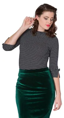 Produktbild von Banned Retro Bluse - Einfach gestreift, Schwarz, Größe S
