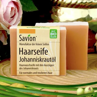 Produktbild von Savion Haarseife Johanniskrautöl für normales bis trockenes Haar 85 g