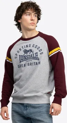 Obrázok produktu pre Herren Rundhals Sweatshirt normale Passform BREGIS Marl Grey/Oxblood/Navy S Lonsdale