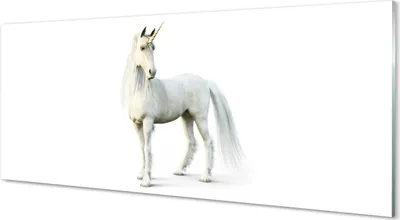 Produktbild von Glasbilder 125x50 Wandkunst weißes Einhorn