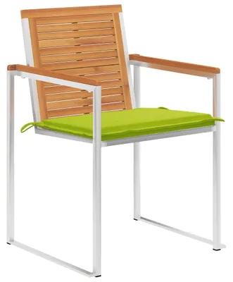 Image de vidaXL Chaises de jardin 4 pcs. avec coussins bois massif acacia