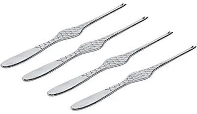 Hummerscheren 4er-Set COLOMBINA FISH, Edelstahl, silber