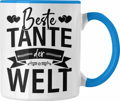 Produktbild von Trendation - Beste Tante Der Welt Tasse Geschenkidee Lustig Spruch Lieblingstante Geschenke (Blau)