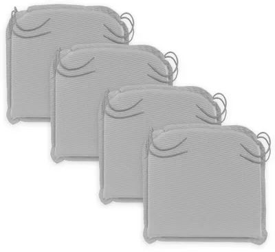 Imagen del producto de Conjunto de 4 cojines para sillas/asientos de exterior, color plateado, dimensiones 44 x 47 x 6 cm, con funda desmontable