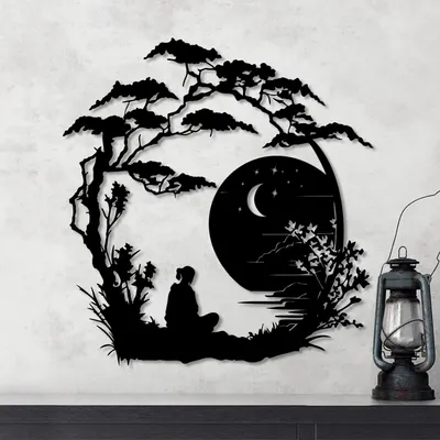 Immagine prodotto di Wallity, The Seclusion, Accessorio decorativo da parete in metallo, Nero, 100 % METALLO, 63 x 60 cm