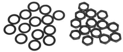 Produktbild von Muttern-Unterlegscheiben-Set Instrumentenbuchsen-Anschlussbefestigungen für E-Gitarre, Bass, M9 Innengewinde, Schwarz