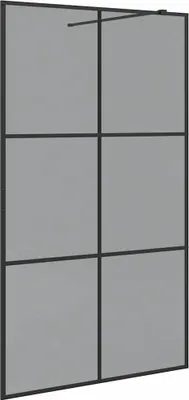 Image de vidaXL Paroi de douche Walk-in Noir 115 x 195 cm Verre trempé